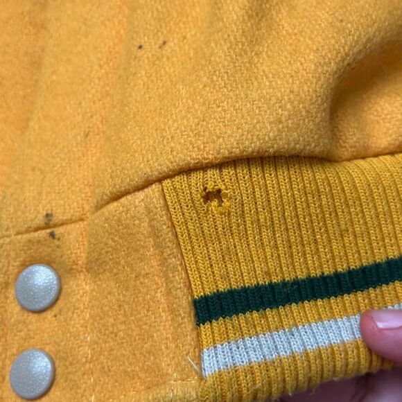 Vintage 80s Louisville Slugger Leather Wool Varsity Jacket Size XL - Picture 7 of 12